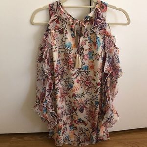 Haute Hippie cold shoulder ruffle dress